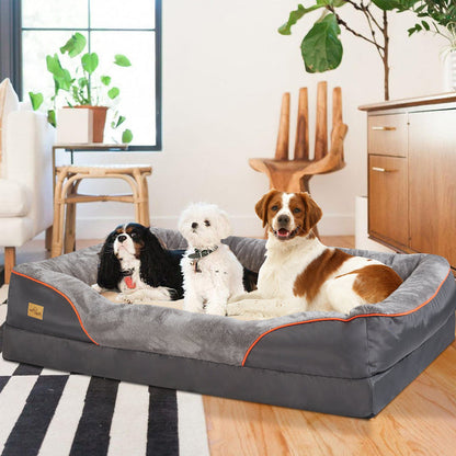 Orthopedic Dog Bed Plush Waterproof Machine Washable