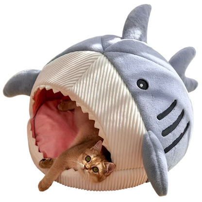 Shark Pet Cave Bed Warm Plush