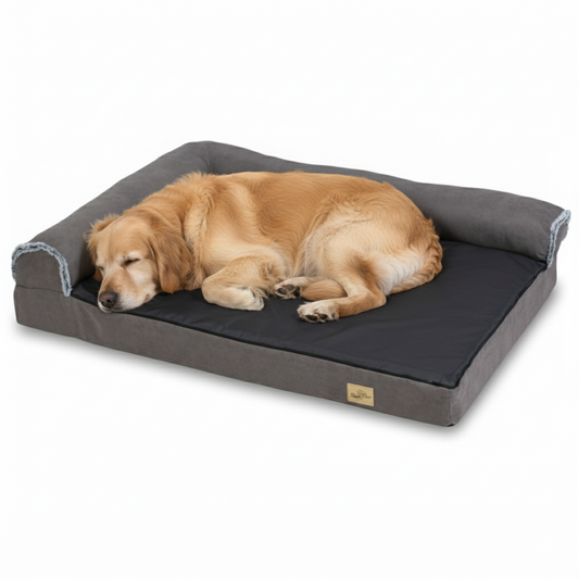 Orthopedic Dog Bed L-Shaped Soft Fleece Large - Pupporia