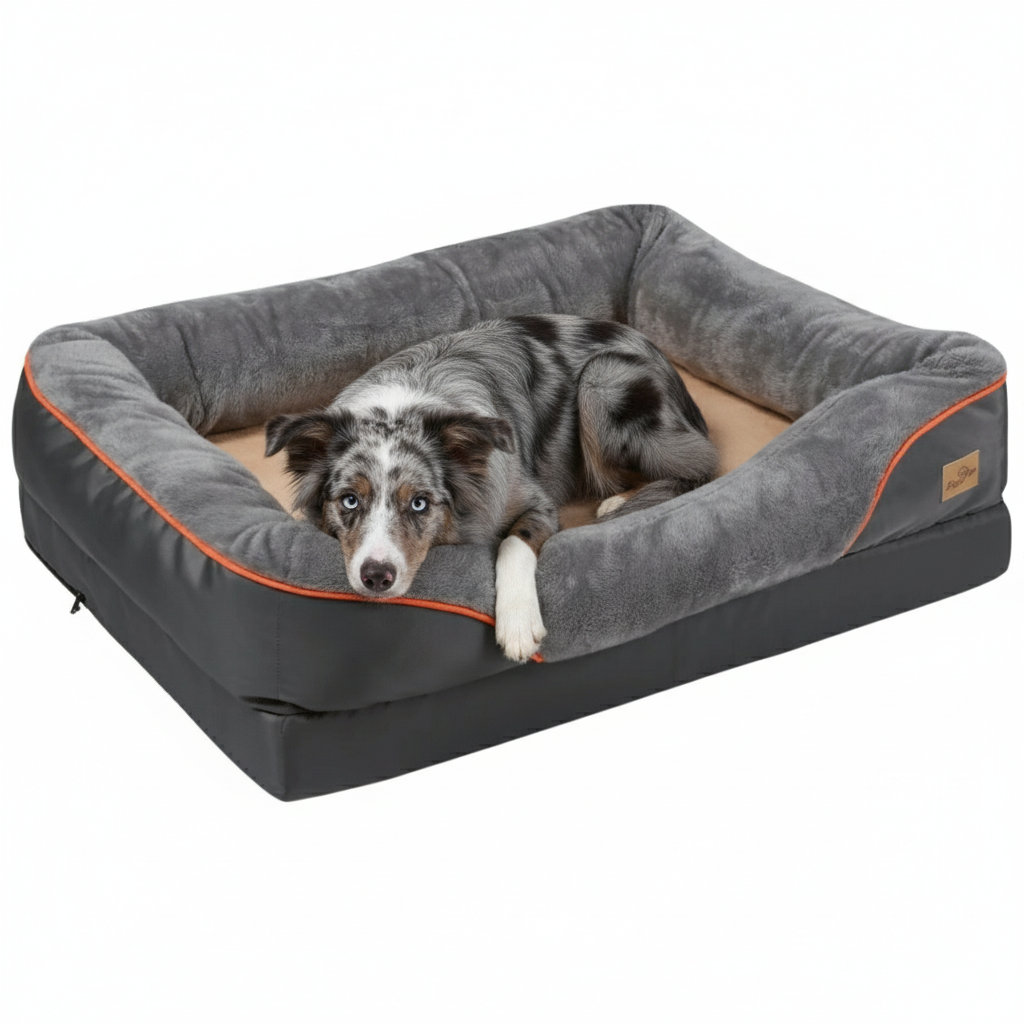 Orthopedic Dog Bed Plush Waterproof Machine Washable