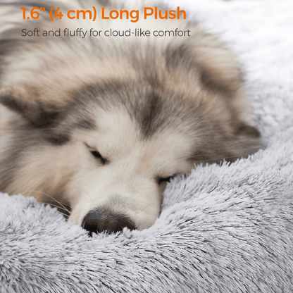 Giant 3XL Furry Plush Donut Dog Bed for Extra Large Dog Breeds with Washable Cover 3