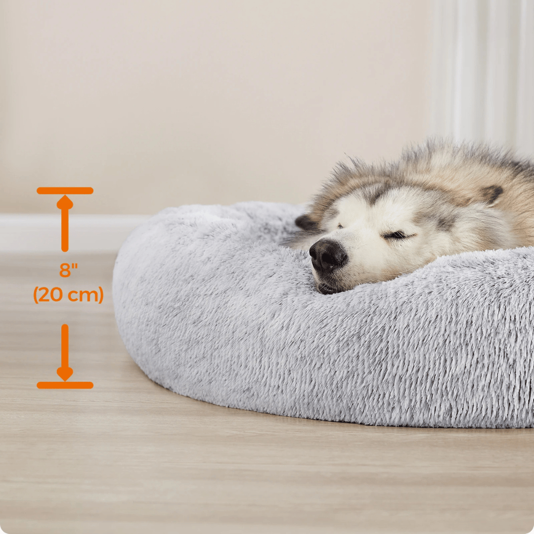 Giant 3XL Furry Plush Donut Dog Bed for Extra Large Dog Breeds with Washable Cover 4