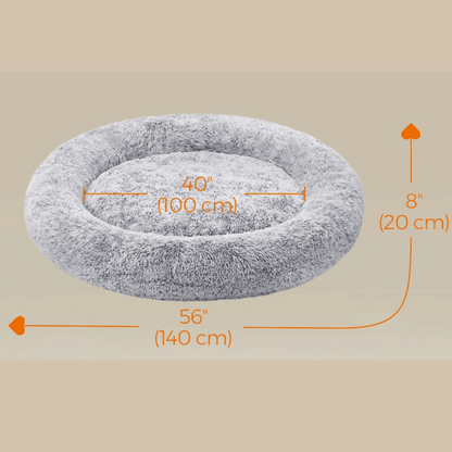 Giant 3XL Furry Plush Donut Dog Bed for Extra Large Dog Breeds with Washable Cover 5