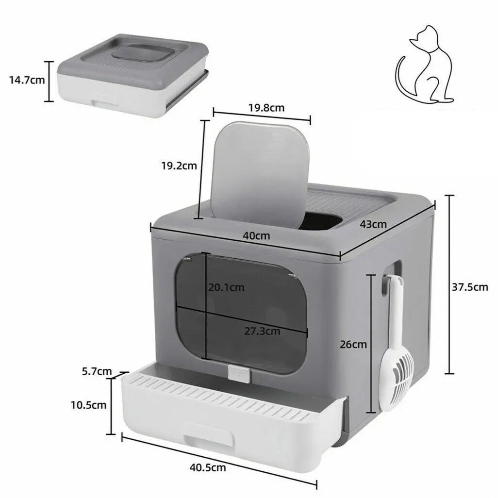 Foldable Cat Litter Box Enclosed