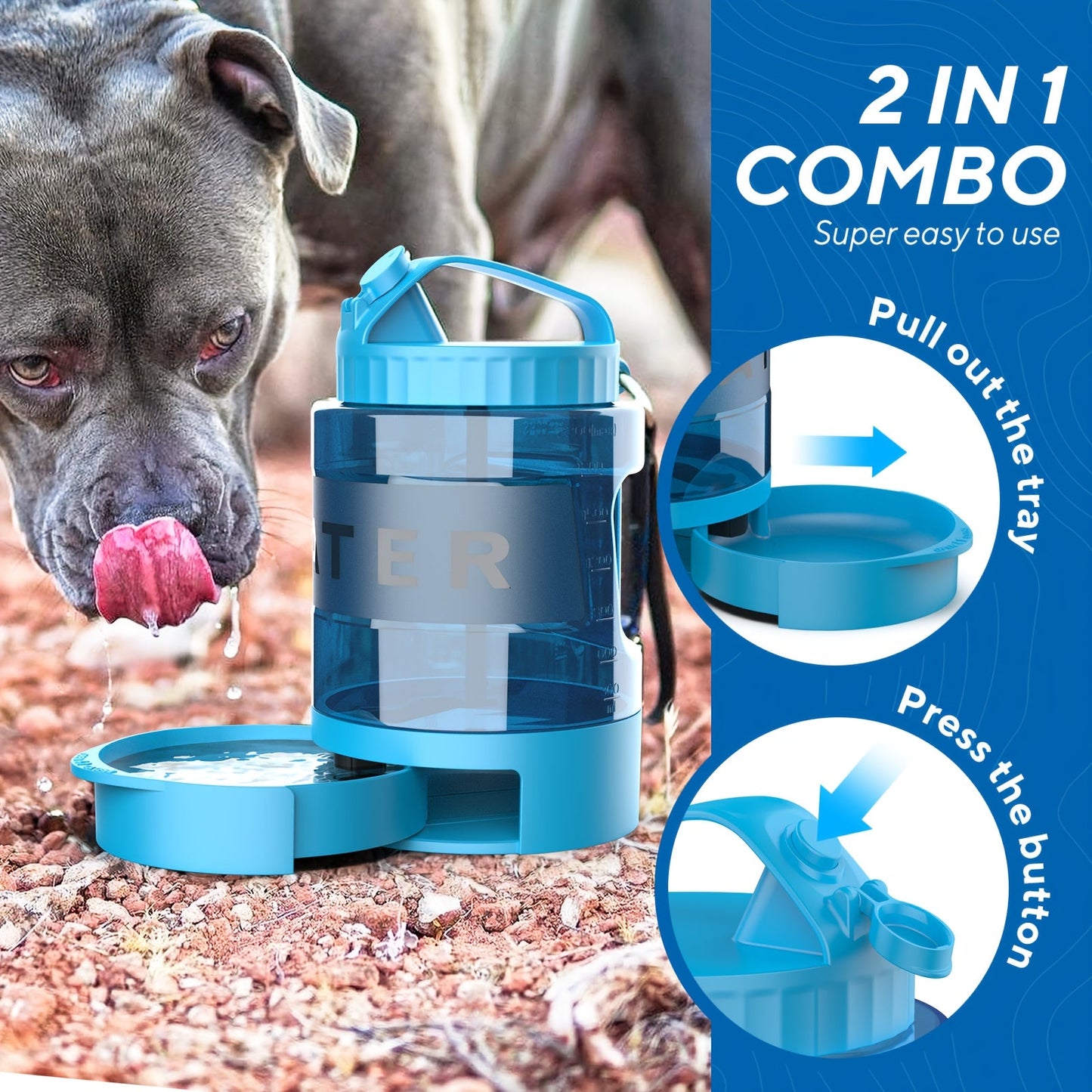 Large Capacity 74oz Dog Water Bottle – Portable Bowl for Outdoor Adventures 5