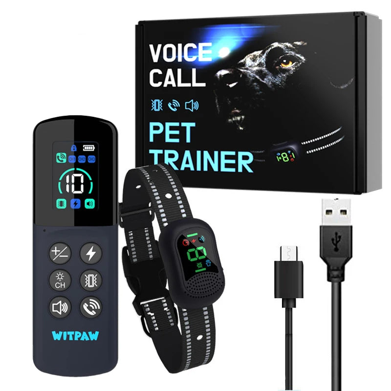 Long Distance Remote Control Dog Training Collar with Voice Call, Safe Shock, Vibration & Beep Warnings 1