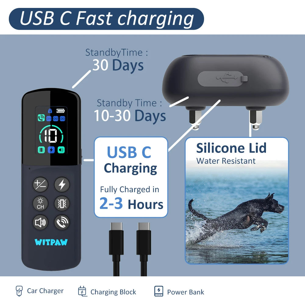 Long Distance Remote Control Dog Training Collar with Voice Call, Safe Shock, Vibration & Beep Warnings 4