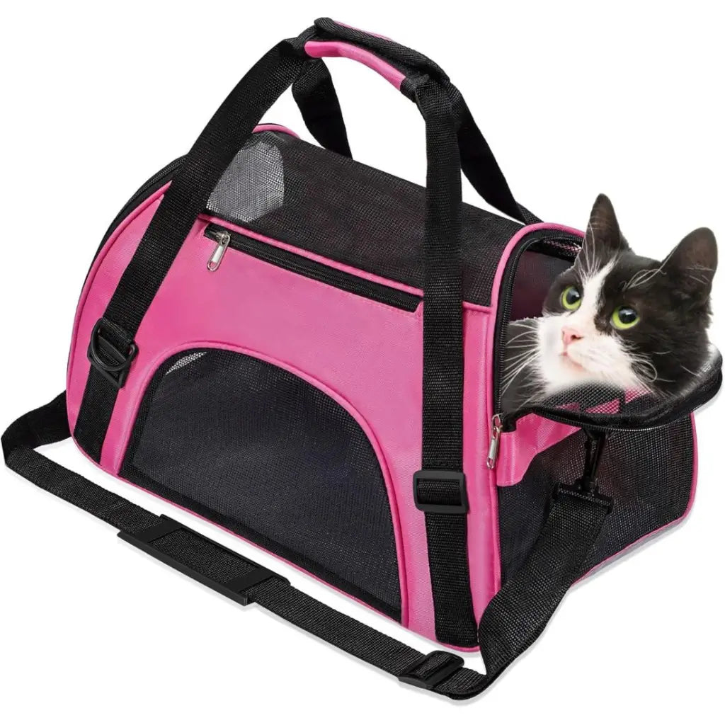 Pink Medium Pet Travel Carrier Soft Sided Foldable Airline Approved - Pupporia
