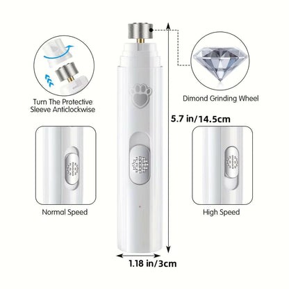 Pet Nail Trimmer 2-Speed Quiet Grinder