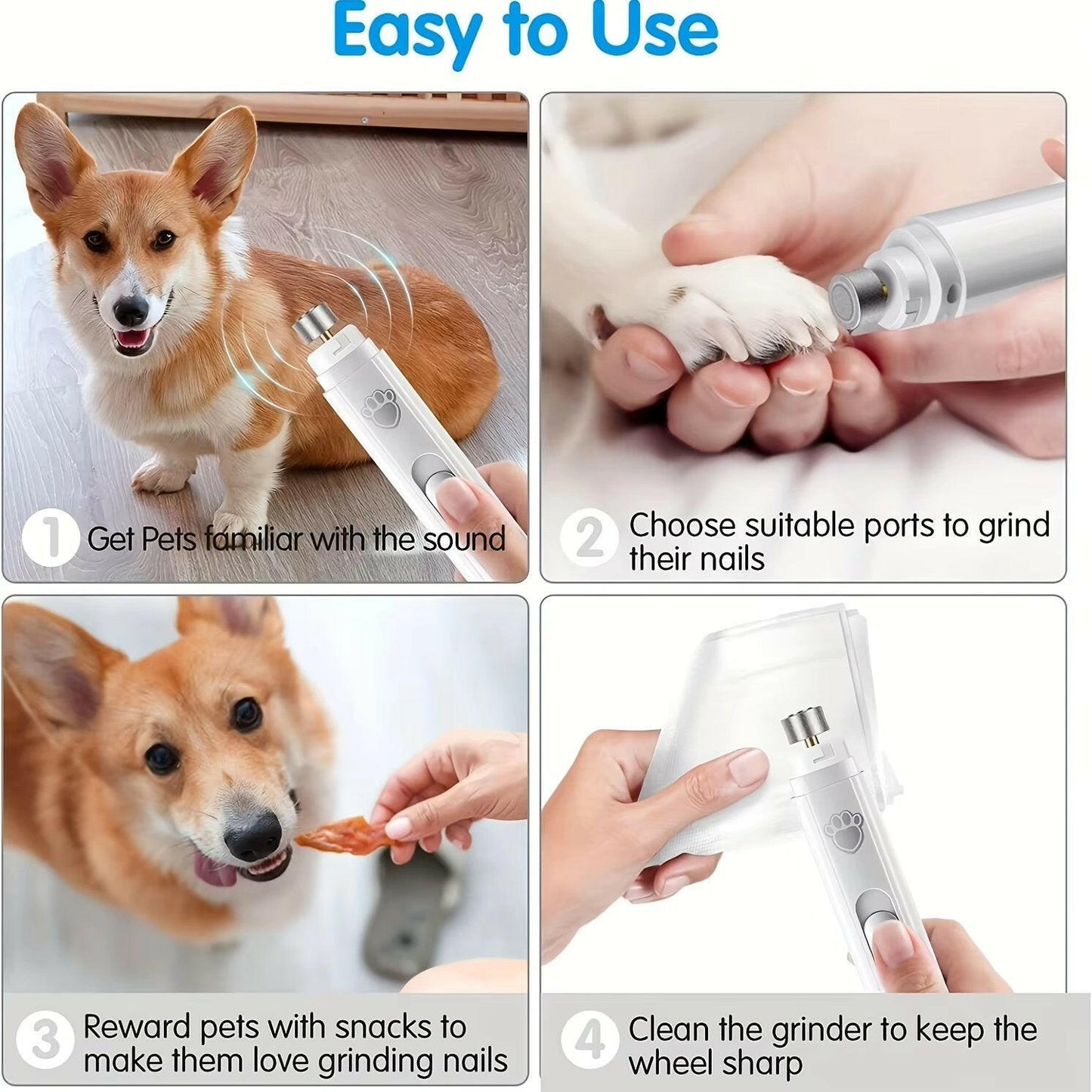 Pet Nail Trimmer 2-Speed Quiet Grinder
