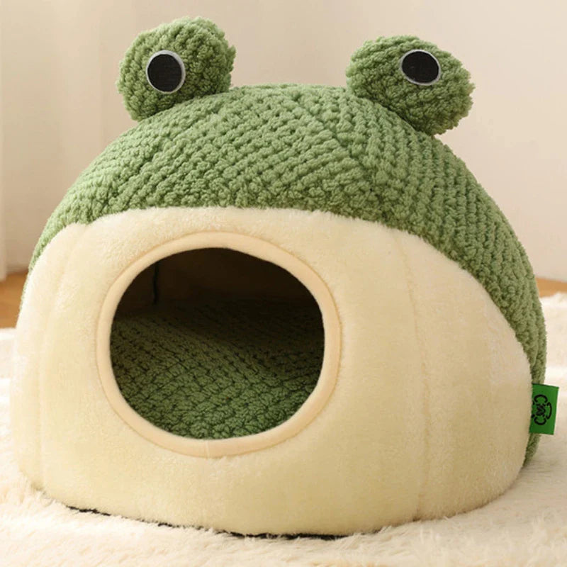 FroggyNest Semi Enclosed Plush Pet Bed