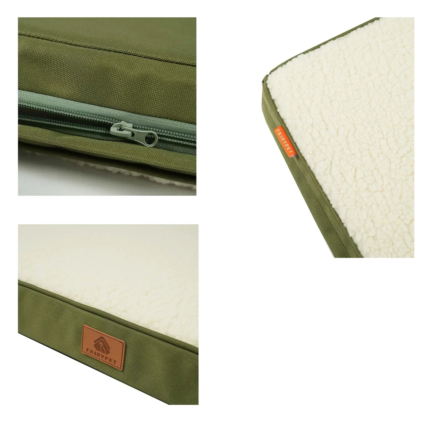 Pet Bed Plush Waterproof Removable Zip Cover
