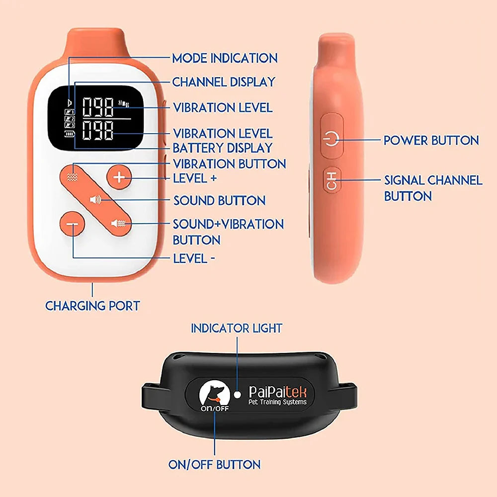 Rechargeable Bark Control Dog Collar Remote