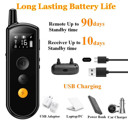 Remote Dog Training Collar Long Range Led Light