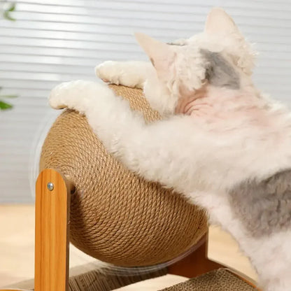 Cat Scratching Ball Wood Scratcher 2-in-1