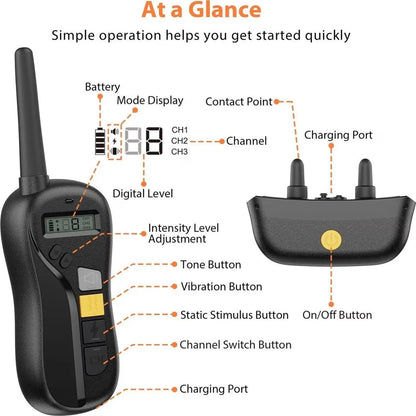 Rechargeable Long Range Dog Training Collar Remote