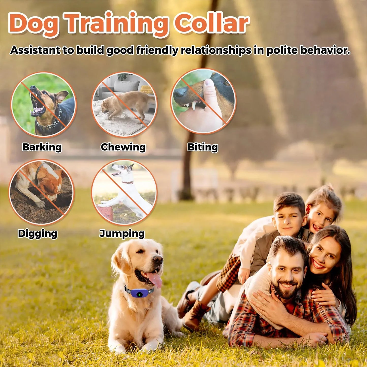 Waterproof Dog Training Collar Long Range Sound Vibration