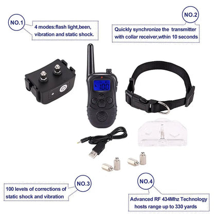 Rechargeable Dog Training Collar 300m Remote Control