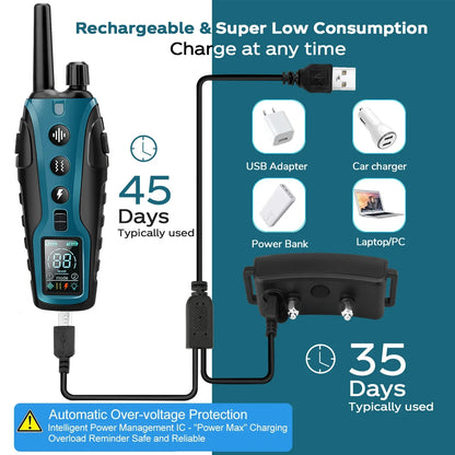 Waterproof Dog Training Collar Remote Long Range