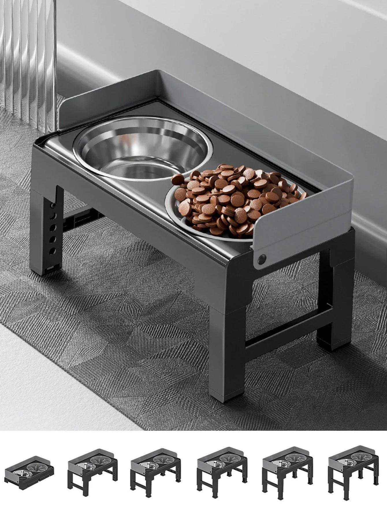 Adjustable Raised Dog Feeder Bowl Set - Pupporia