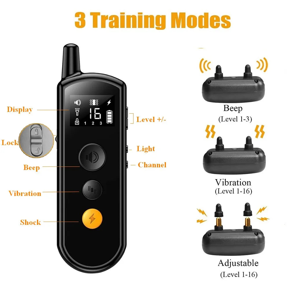 Remote Dog Training Collar Long Range Led Light