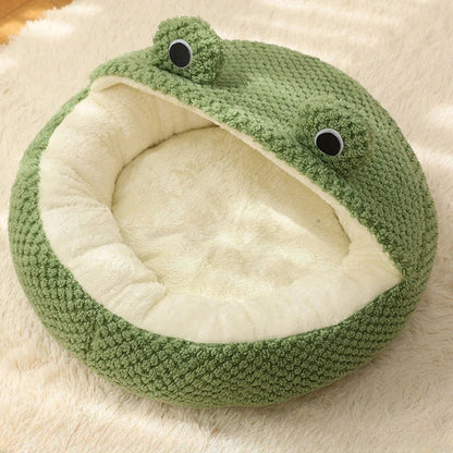 FroggyNest Semi Enclosed Plush Pet Bed