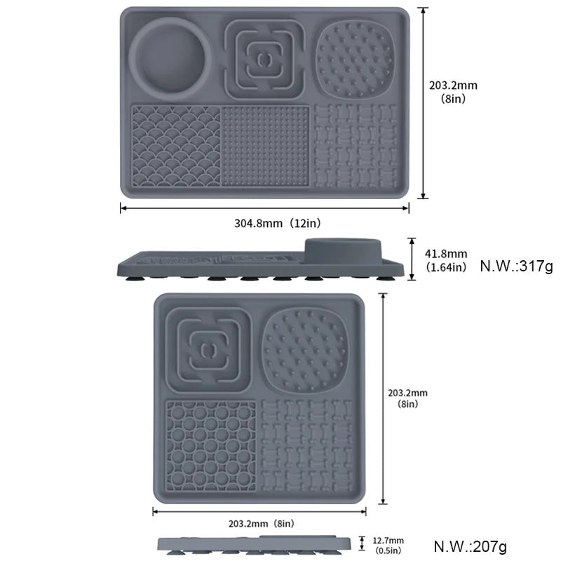 Dog Feeding Mat Suction Cups Slow Eat Silicone