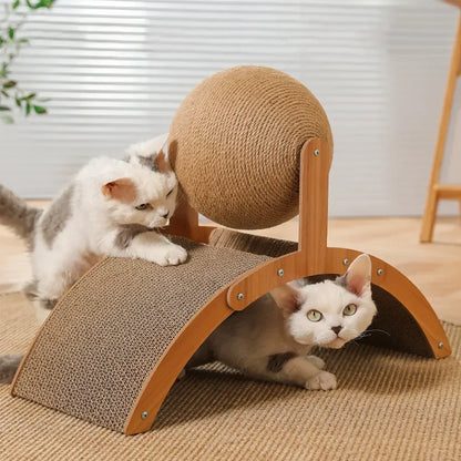 Cat Scratching Ball Wood Scratcher 2-in-1 - Pupporia