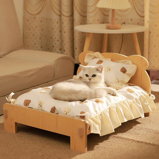 Teddy Bear Pet Bed Wooden Frame - Pupporia