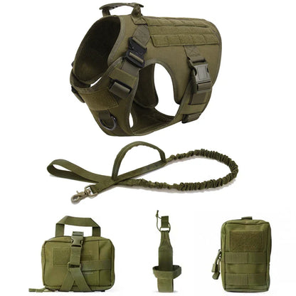 Tactical Dog Vest And Leash Set