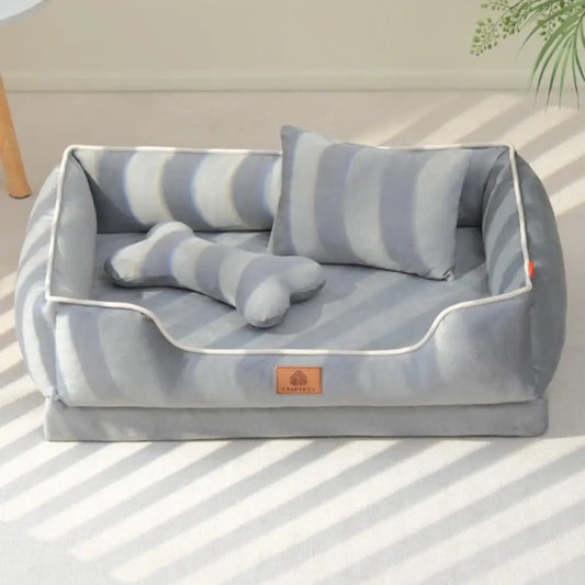 Pet Velvet Sofa Bed Removable Cushion Non-Slip Base - Pupporia