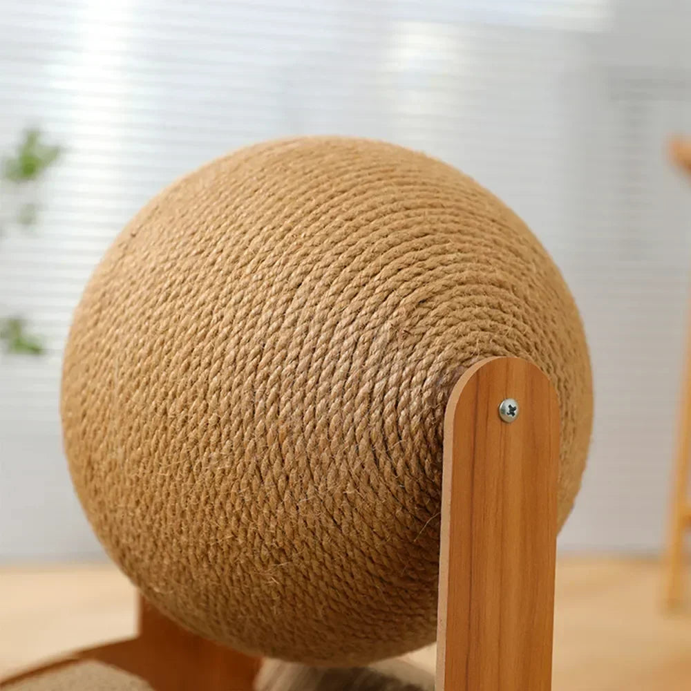 Cat Scratching Ball Wood Scratcher 2-in-1
