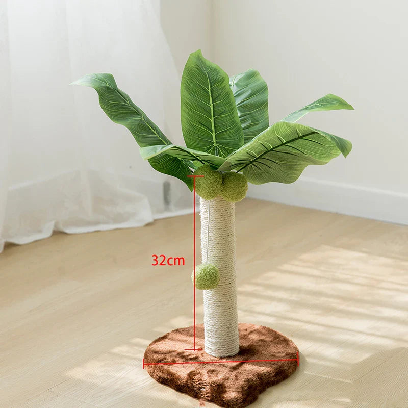 Cat Scratching Post Wooden Leaf Lounge