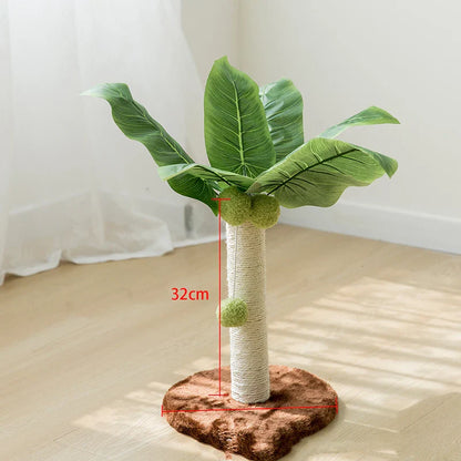 Cat Scratching Post Wooden Leaf Lounge