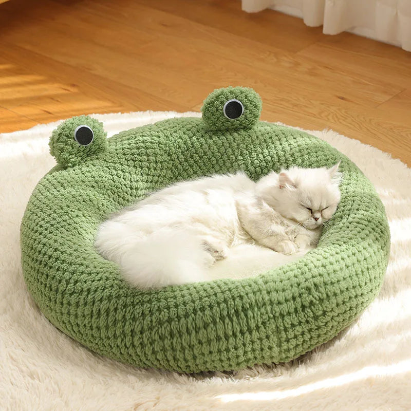 FroggyNest Semi Enclosed Plush Pet Bed