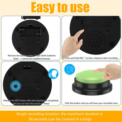 Recordable Pet Sound Buttons Set of 4 or 6
