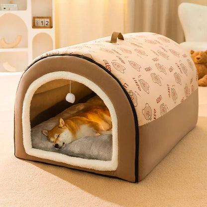 Winter Dog Kennel Warm Bed