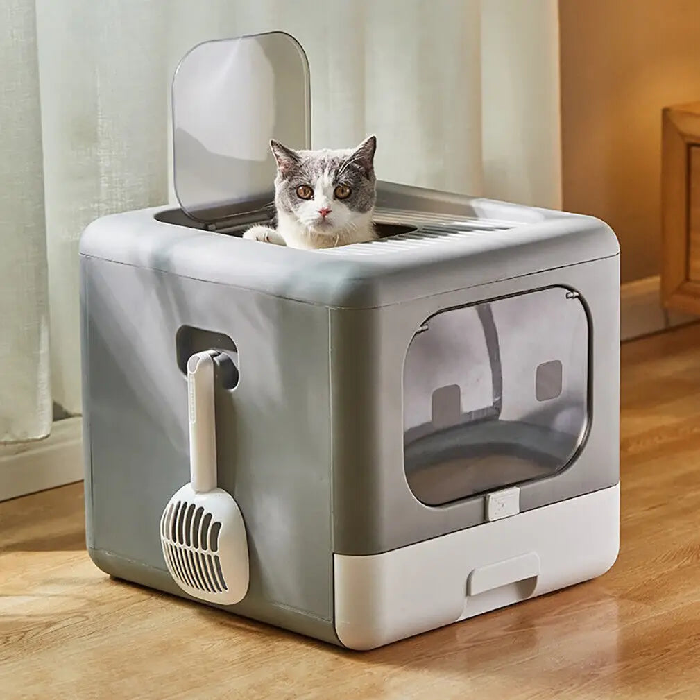 Foldable Cat Litter Box Enclosed - Pupporia
