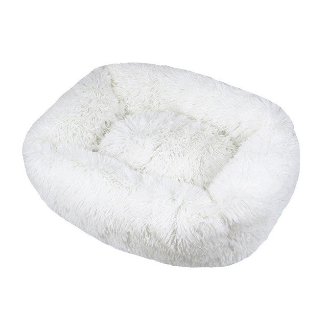 Square Furry Plush Calming Dog Bed | Washable 17