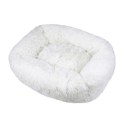 Square Furry Plush Calming Dog Bed | Washable 17