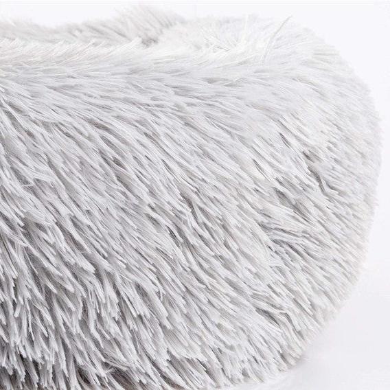 Square Furry Plush Calming Dog Bed | Washable 3