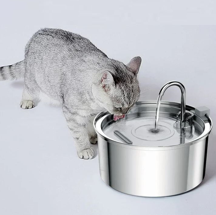 Stainless Steel Drinking Fountain for Cats – Quiet and Hygienic Hydration Convenience 1