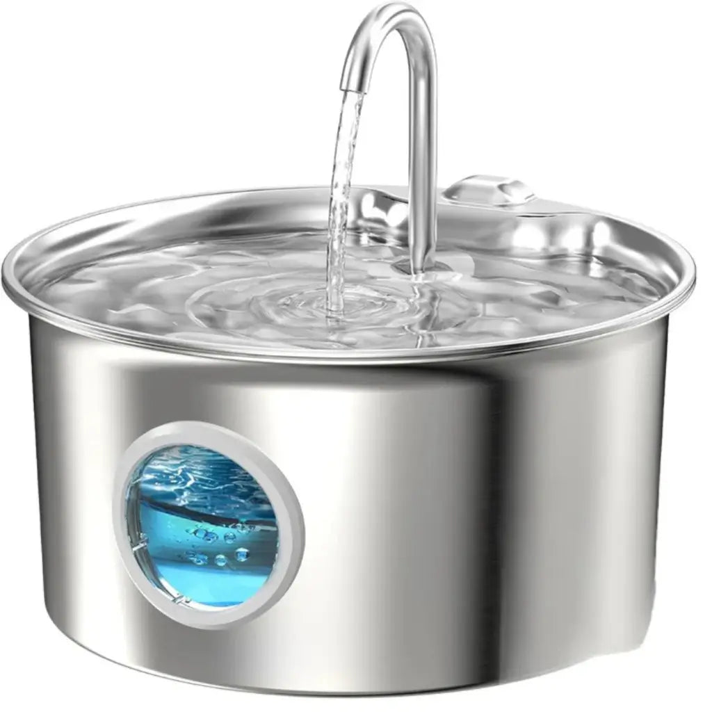 Stainless Steel Cat Water Fountain 2.6L 4-Stage Filtration Ultra Quiet - Pupporia