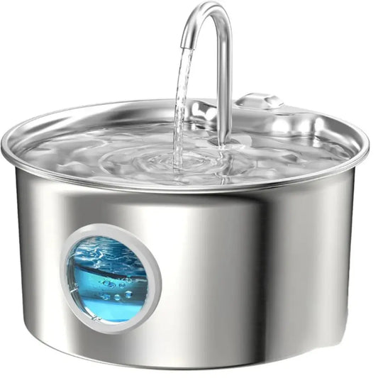 Stainless Steel Cat Water Fountain 2.6L 4-Stage Filtration Ultra Quiet - Pupporia