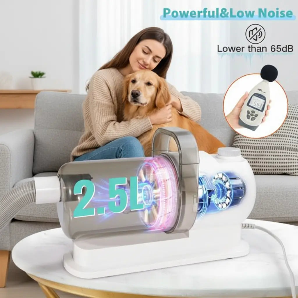 Pet Grooming Vacuum Kit 6-in-1 Dog Cat Hair Trimmer