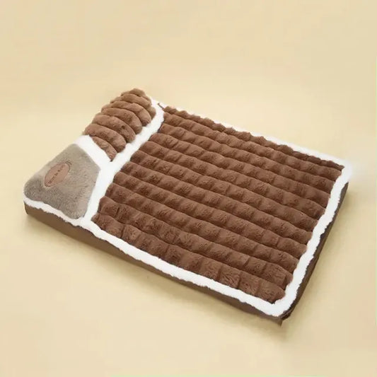 Pet Dog Bed Plush Warm Washable Zip Cover - Pupporia