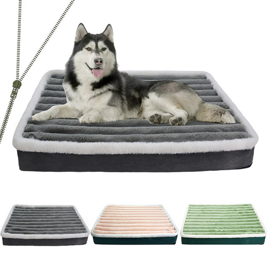 Orthopedic Dog Mattress Plush Washable Zip Cover - Pupporia