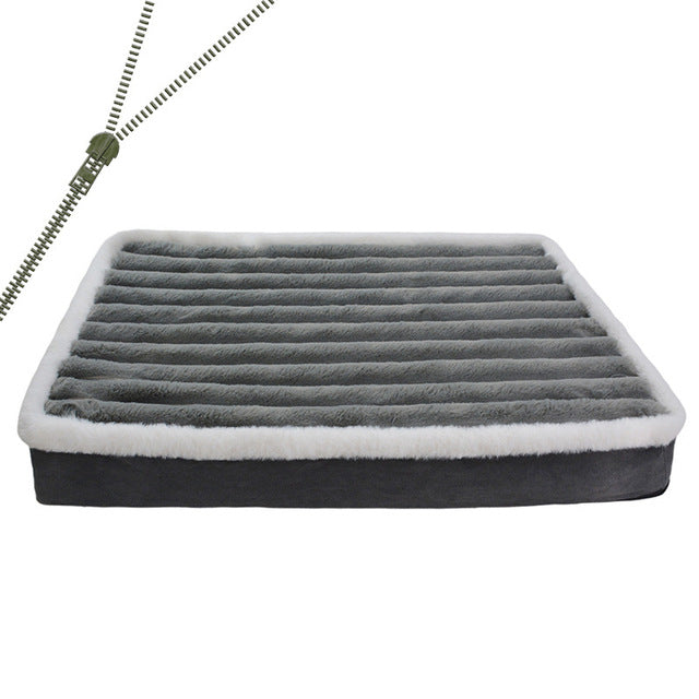 Orthopedic Dog Mattress Plush Washable Zip Cover