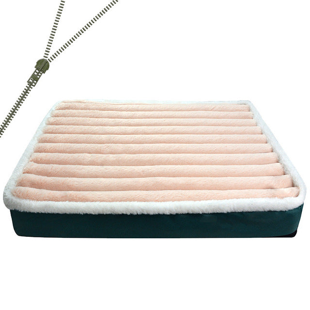 Orthopedic Dog Mattress Plush Washable Zip Cover