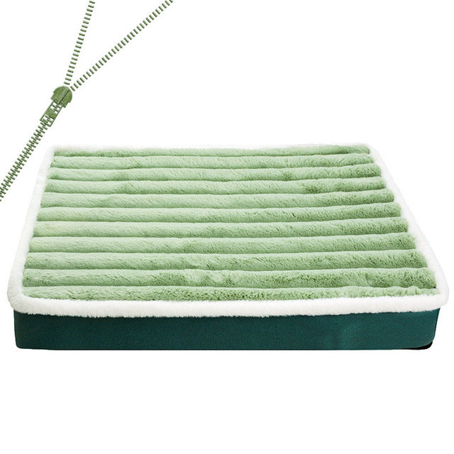 Orthopedic Dog Mattress Plush Washable Zip Cover